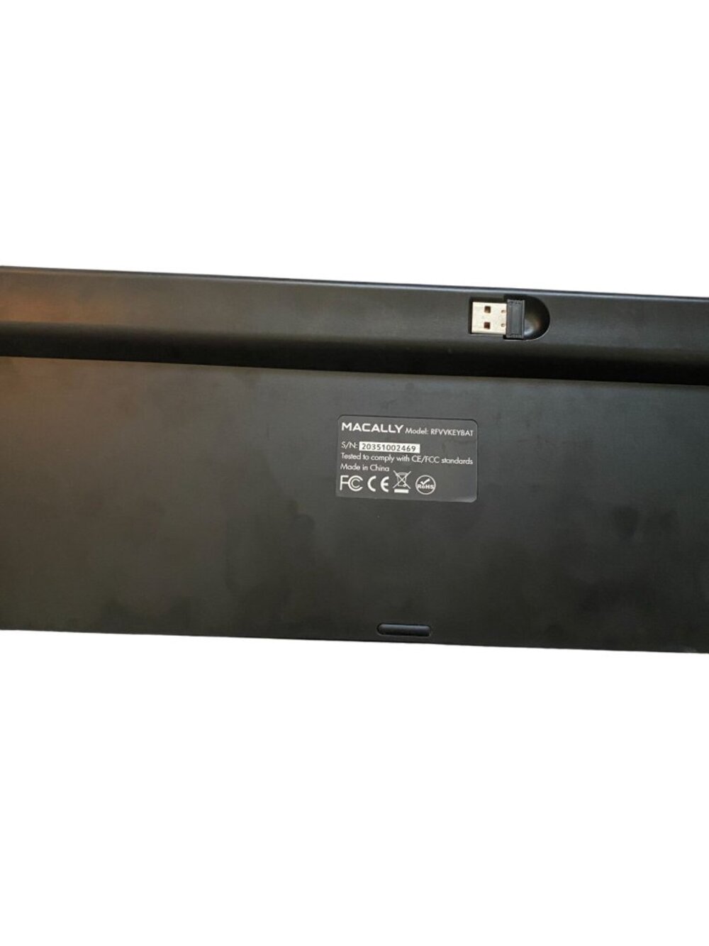 Macally Lightweight Wireless Keyboard-USB RF Dangle Underneath-Black-2.4G-GUC - Picture 6 of 9